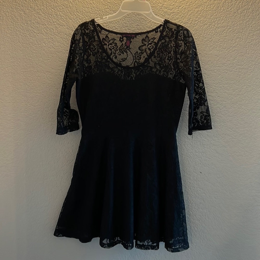 Black dress 3/4 sleeve lace